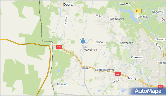 mapa Wąwelnica, Wąwelnica na mapie Targeo